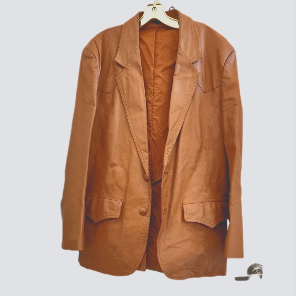 Miller Stockman western style sportscoat leather mens 46 banff style